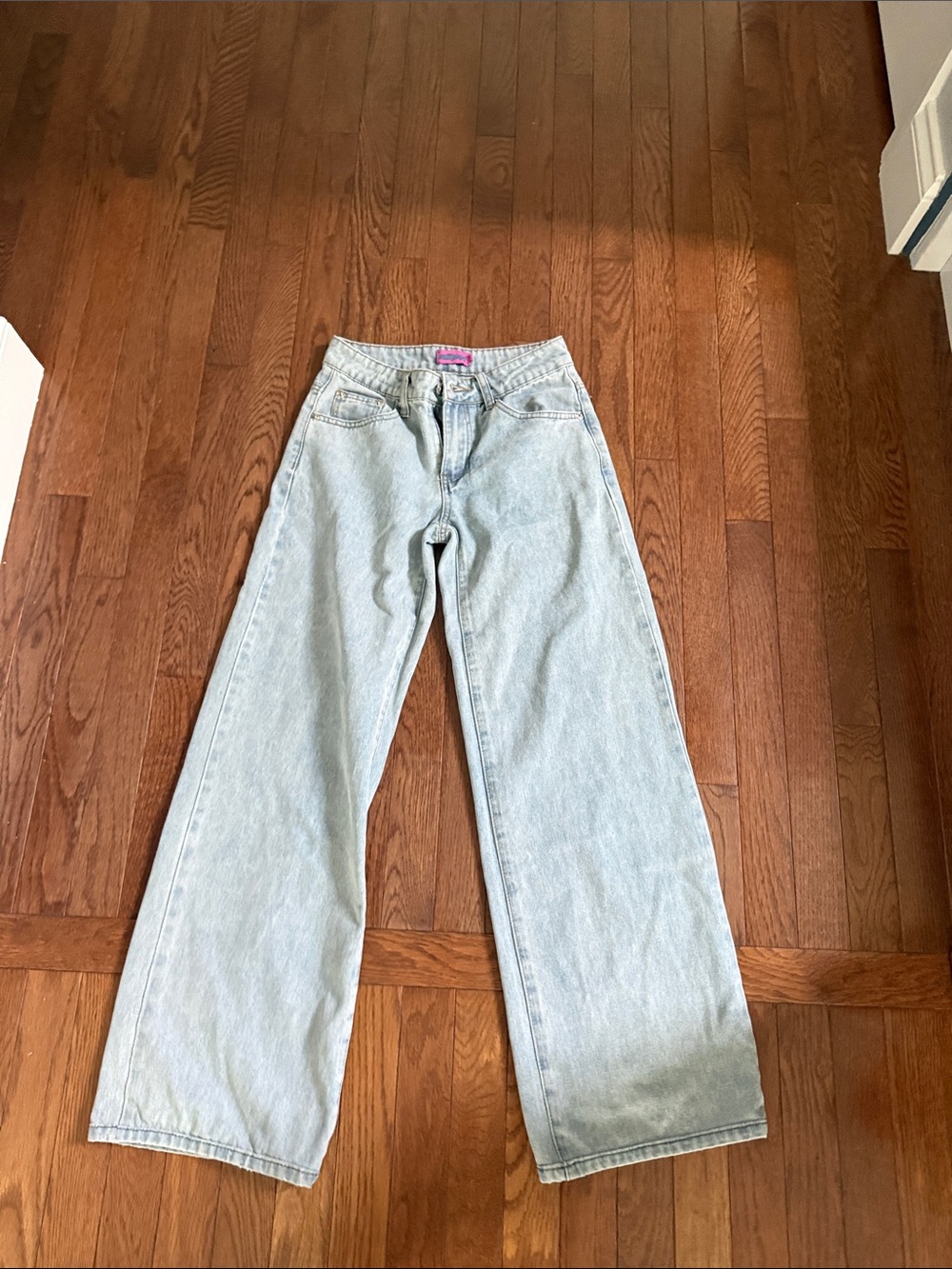 Edikted Light Blue Wide Leg Jeans